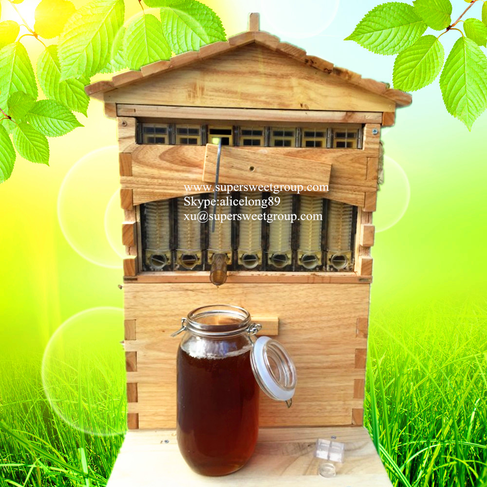 New style bee box automatic flowing honey bee hive wood with frame
