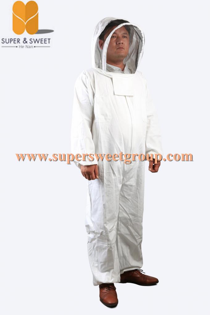 L XL XXL Professional Full Body Beekeeping Bee Keeping Suit Cotton w/ Veil Hood