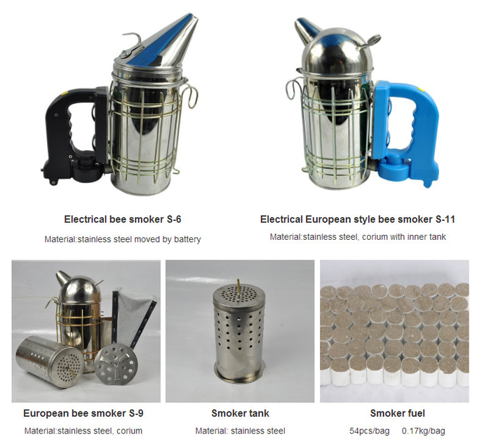Premium Beekeeping Smoker European Made Stainless Steel with Heat Shield Beehive