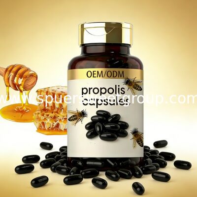 Wholesale Factory OEM 100% Natural Bee Propolis Soft Capsules High Quality Immune Support Bulk Softgel Dietary Supplement
