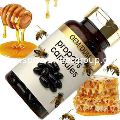Wholesale Factory OEM 100% Natural Bee Propolis Soft Capsules High Quality Immune Support Bulk Softgel Dietary Supplement