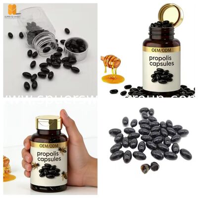 100% Natural Premium Bee Propolis Softgel Capsules 70% Purity OEM Bulk Immune Support Dietary Supplement Factory Direct