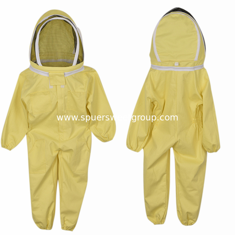 Apiculture Vented Beekeeping Clothing Suits ventilated Cotton Child Size Bee Suit Kids with Round Veil
